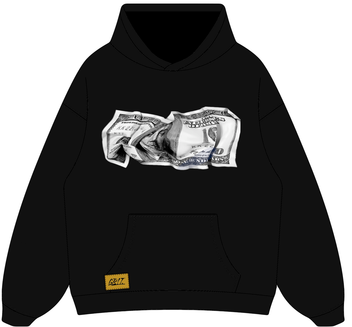 GR!T. - Black Dollar Hoodie